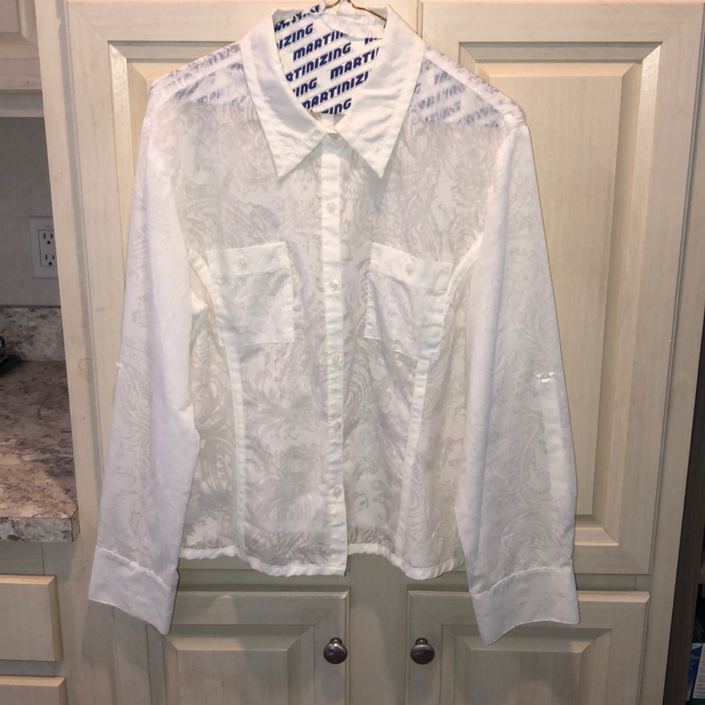 Nine and Co. by Nine West White EUC Blouse Sz Jr.M